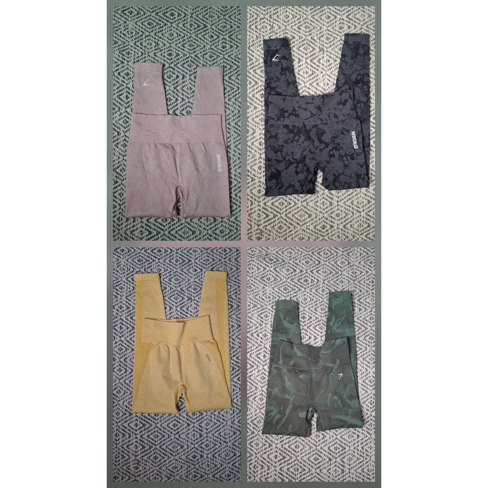 Gymshark Leggings Bundle Small Adapt Camo Vital Seamless Pink Grey Yellow Green